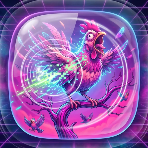Chicken on tree screaming