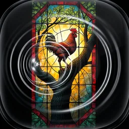 Chicken on tree screaming