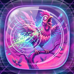 Chicken on tree screaming