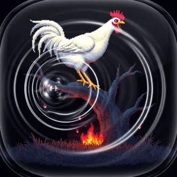 Chicken on tree screaming