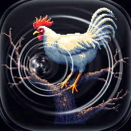 Chicken on tree screaming