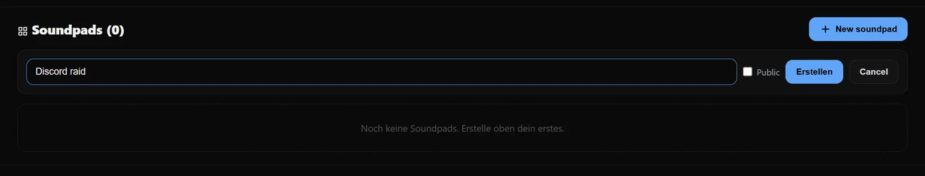 Leg ein Soundpad für den Moment an