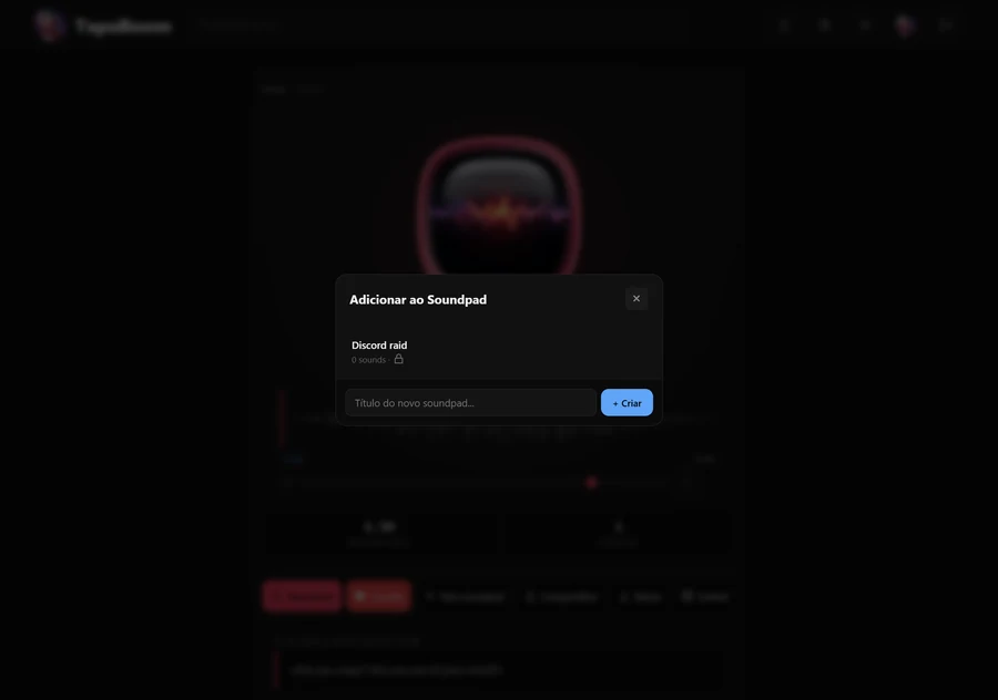 "Adicionar ao Soundpad" — de qualquer página de som