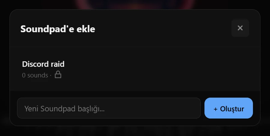 "Soundpad'e ekle" — herhangi bir ses sayfasından